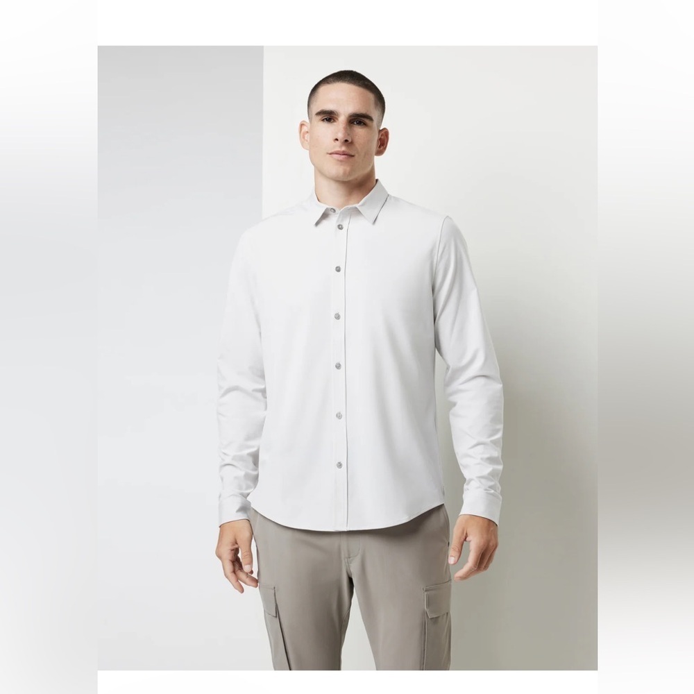 VUORI NWOT Bridge Performance Stretch Grey Long Sleeve Button Down Shirt XL